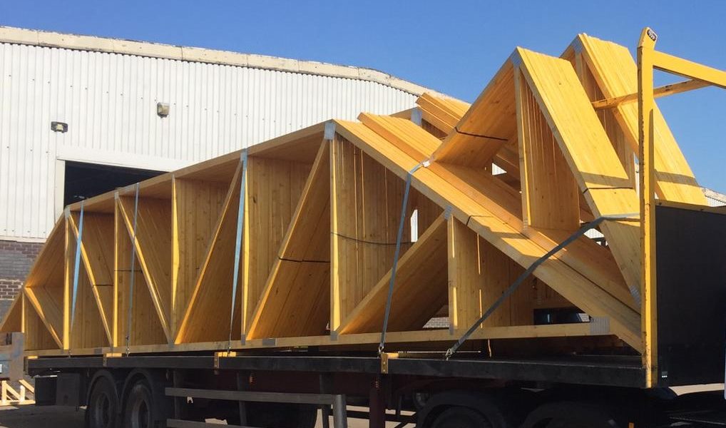 Roof truss ready to be delivered